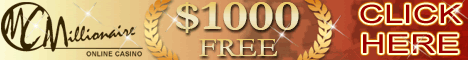 Click Here to Play at Millionaire Online Casino - Get up to $1000 Free