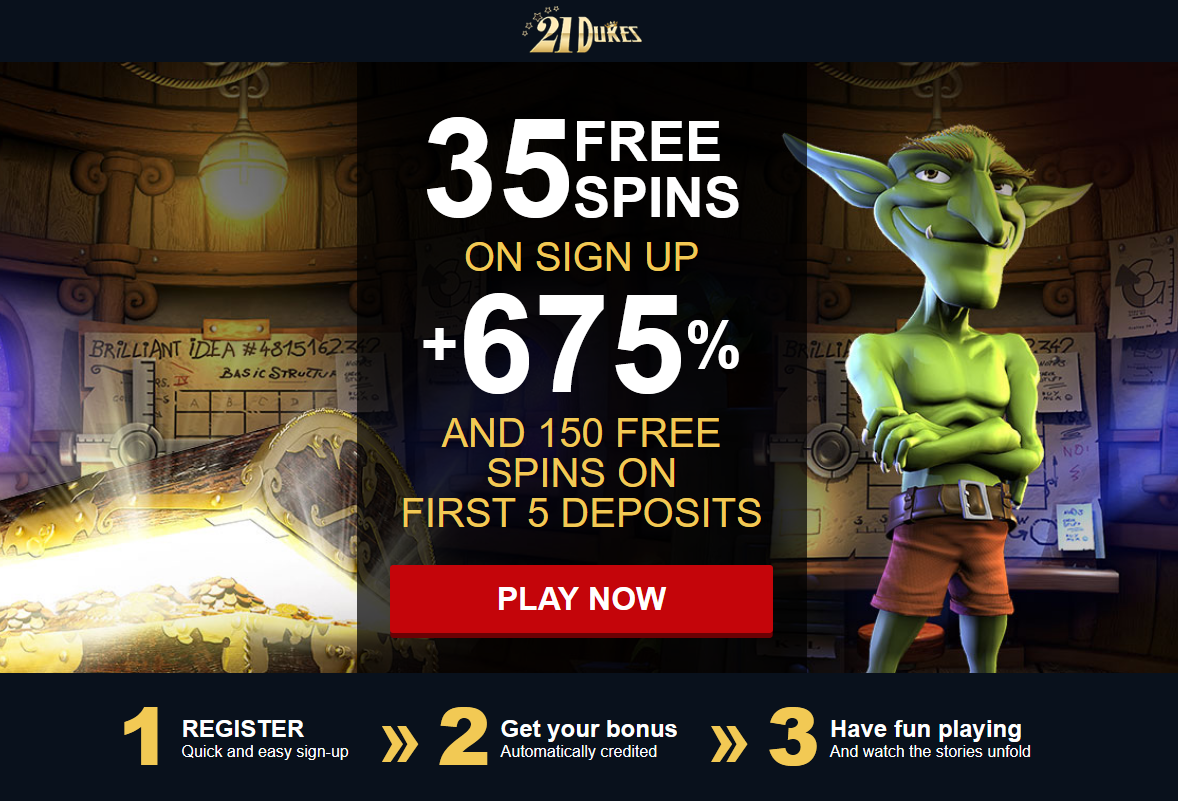 35 FREE SPINS ON SIGN UP + 675% AND 150 FREE SPINS ON FIRST 5 DEPOSITS