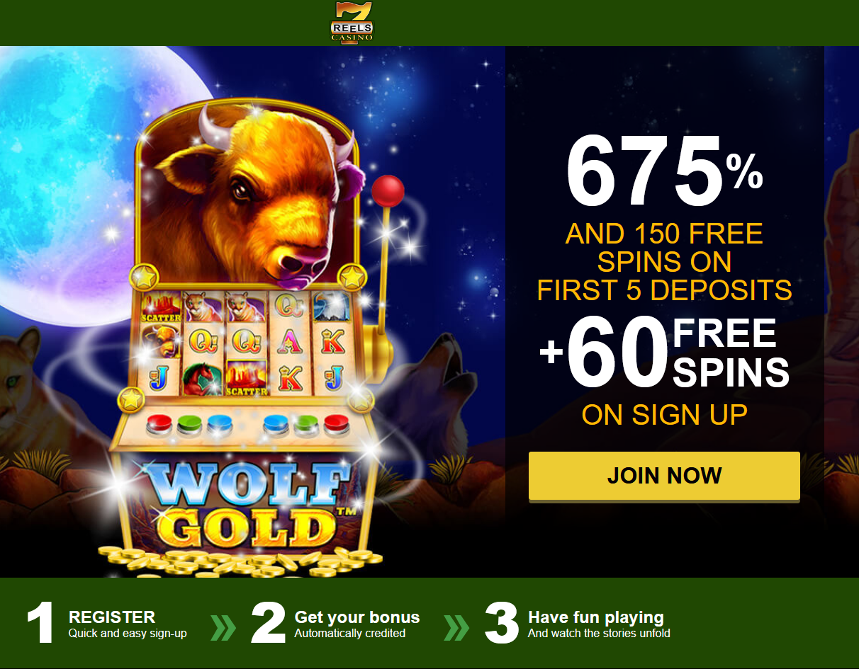 7Reels Casino - 675% + 60 free spins. Game:
                                                          Wolf Gold