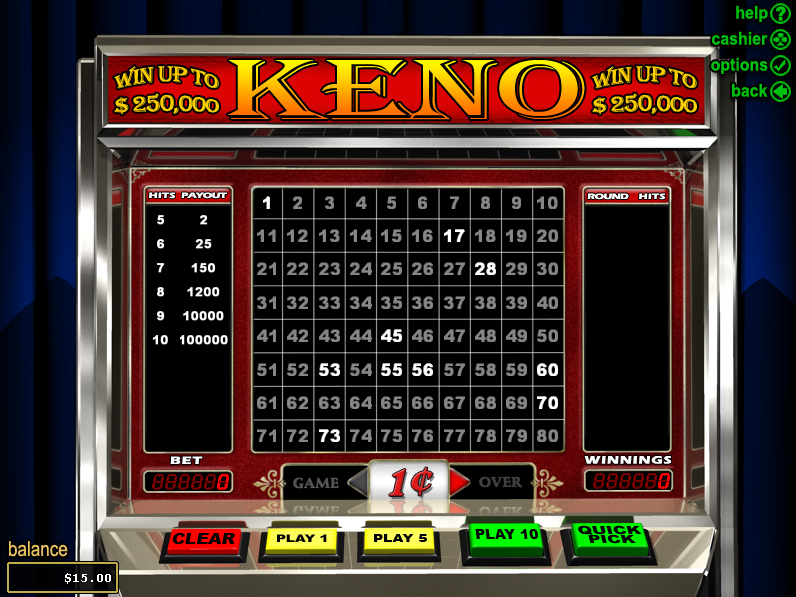 Bodog Casino Keno