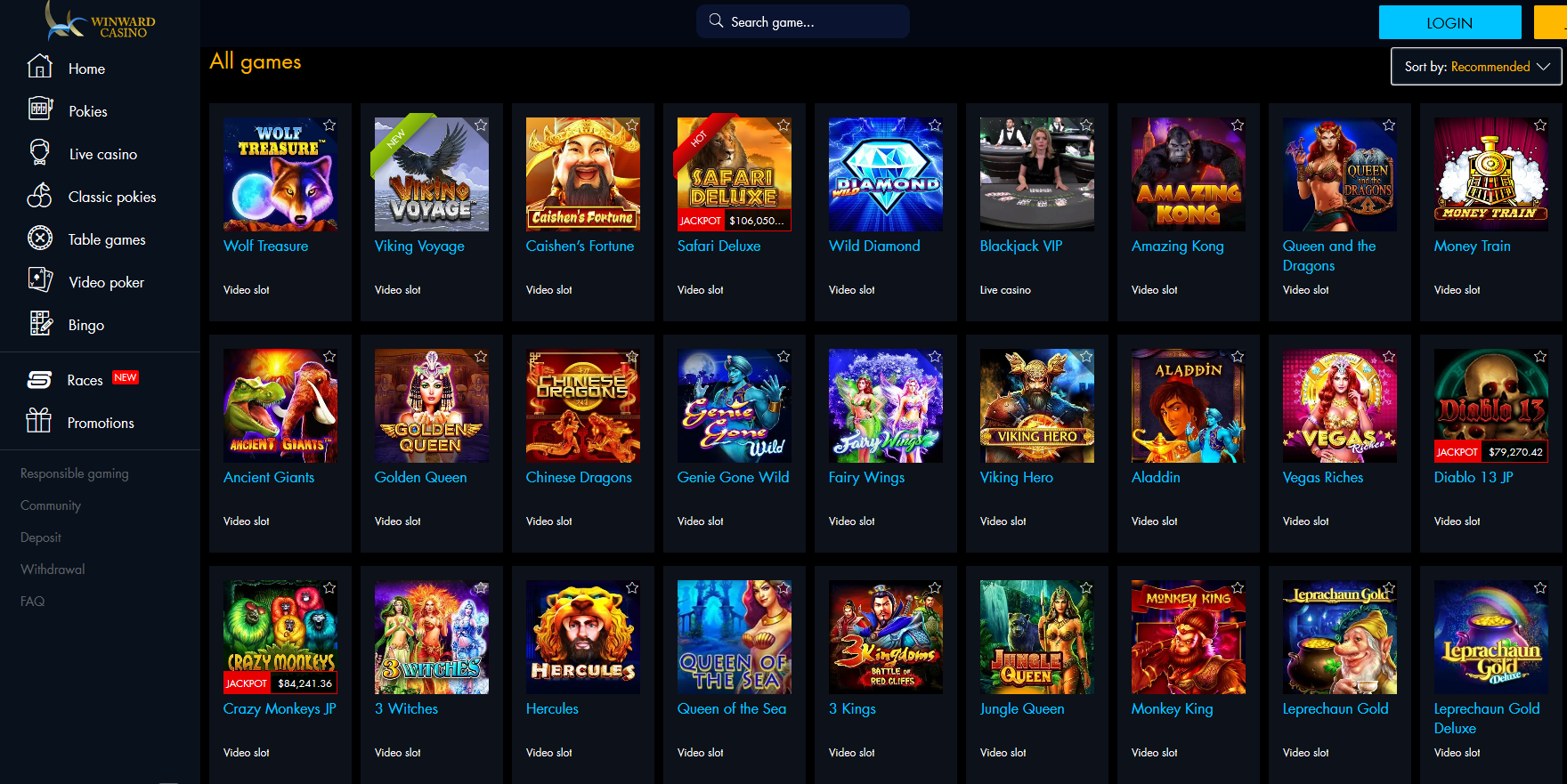 Winward Casino Games