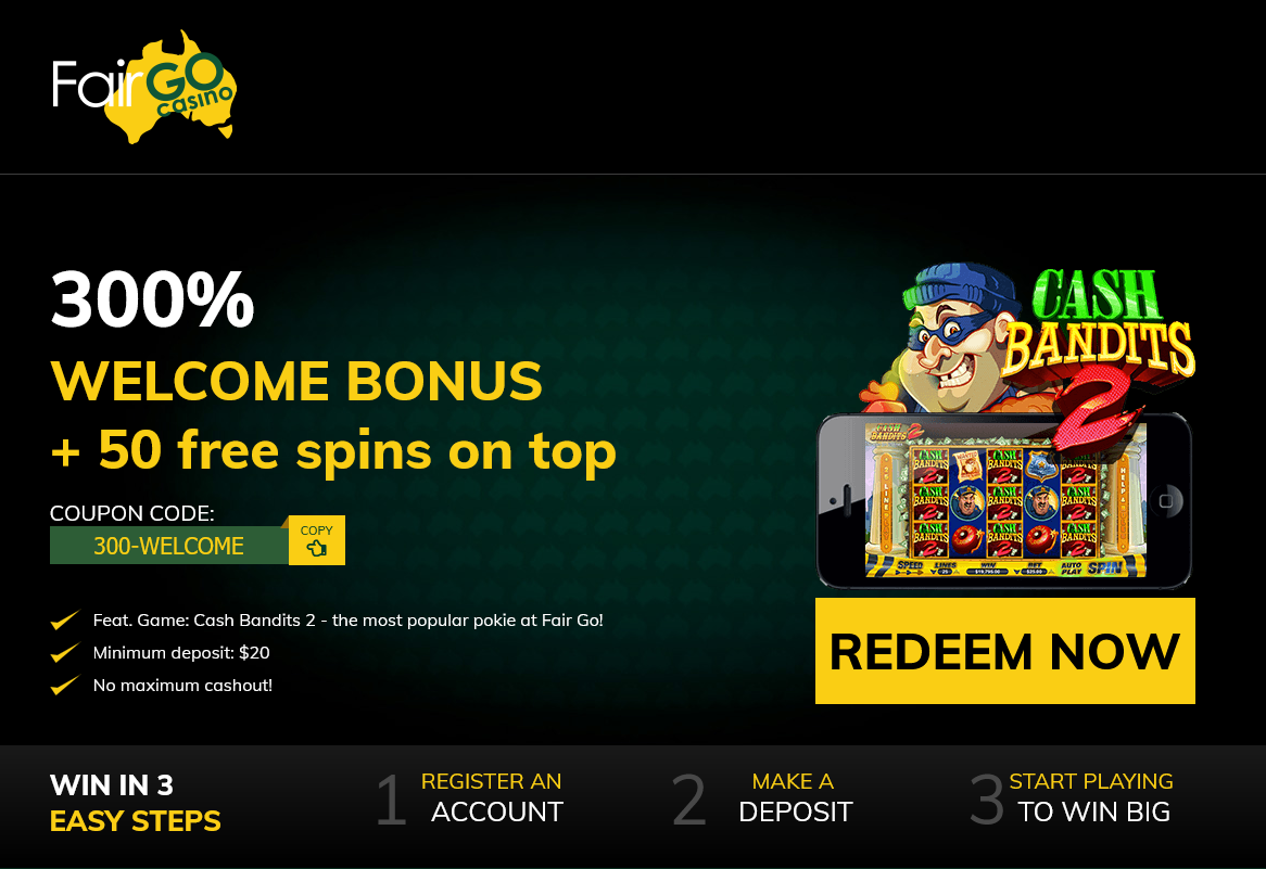 300% WELCOME BONUS + 50 free spins on top