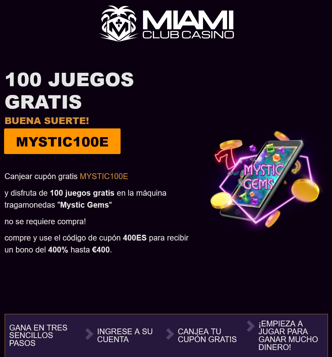 Miami Club 100 Free Spins