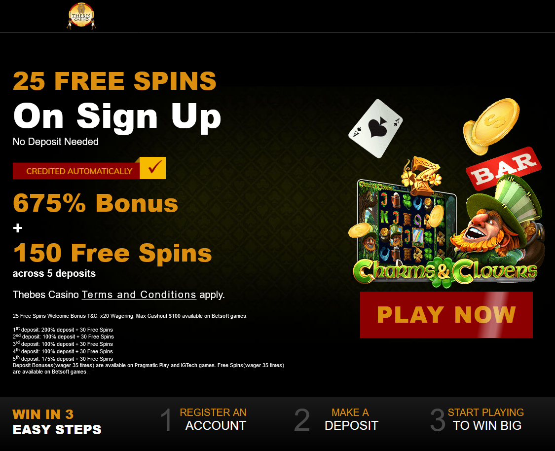 25 FREE SPINS On Sign Up No Deposit Needed 675% Bonus + 150 Free Spins across 5 deposits