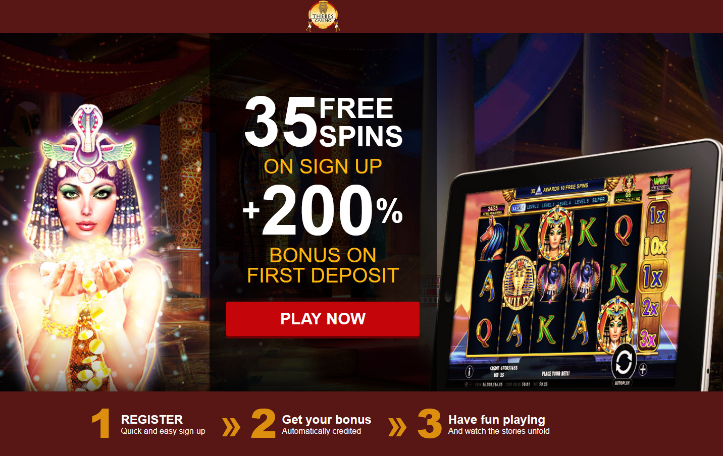 35 FREE SPINS ON SIGN UP + 200 % BONUS ON FIRST DEPOSIT 35 FREE SPINS ON SIGN UP + 200 % BONUS ON FIRST DEPOSIT